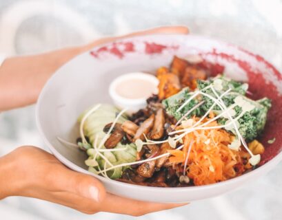 bowl of cooked foods