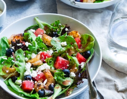 vegetable salad on white ceramic bowl